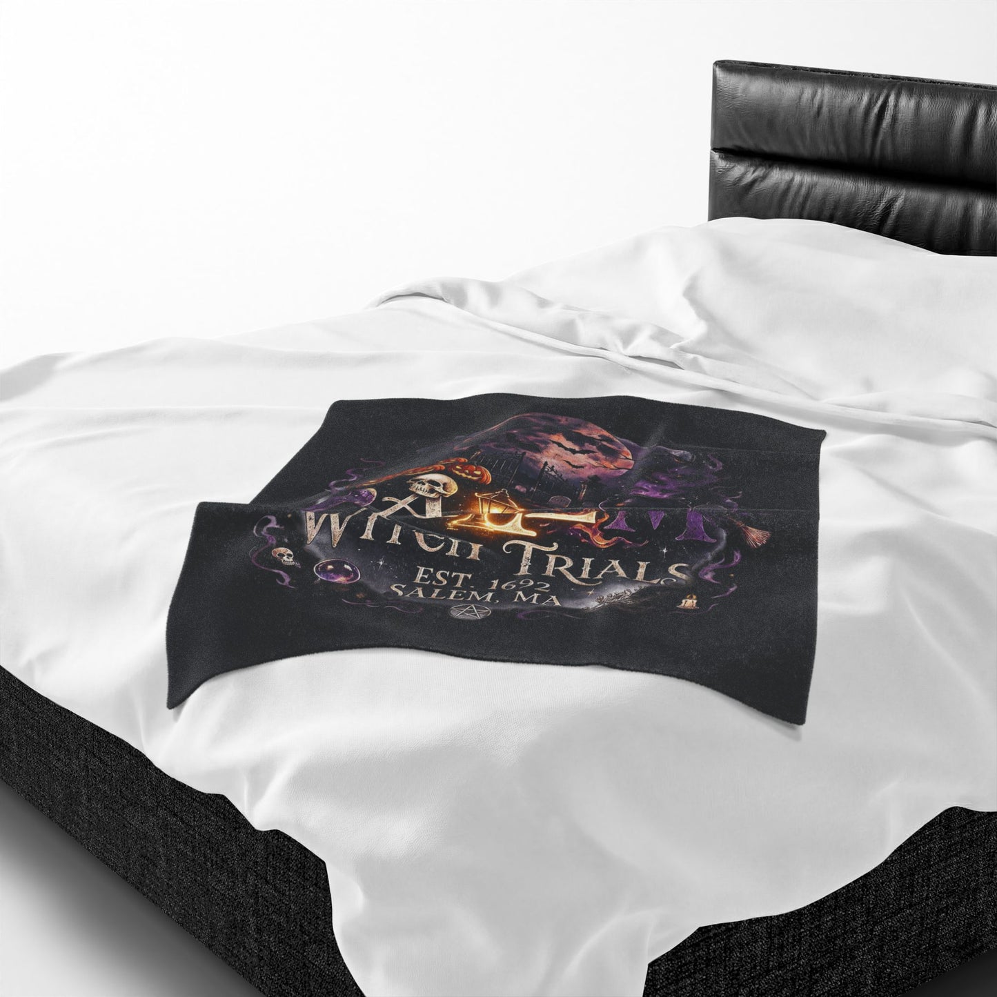 SALEM WITCH TRIALS Velveteen Plush Blanket