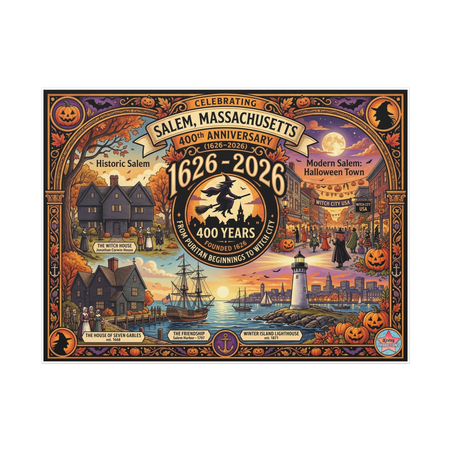 Celebrating Salem 400 Matte Canvas, Stretched, 1.25"