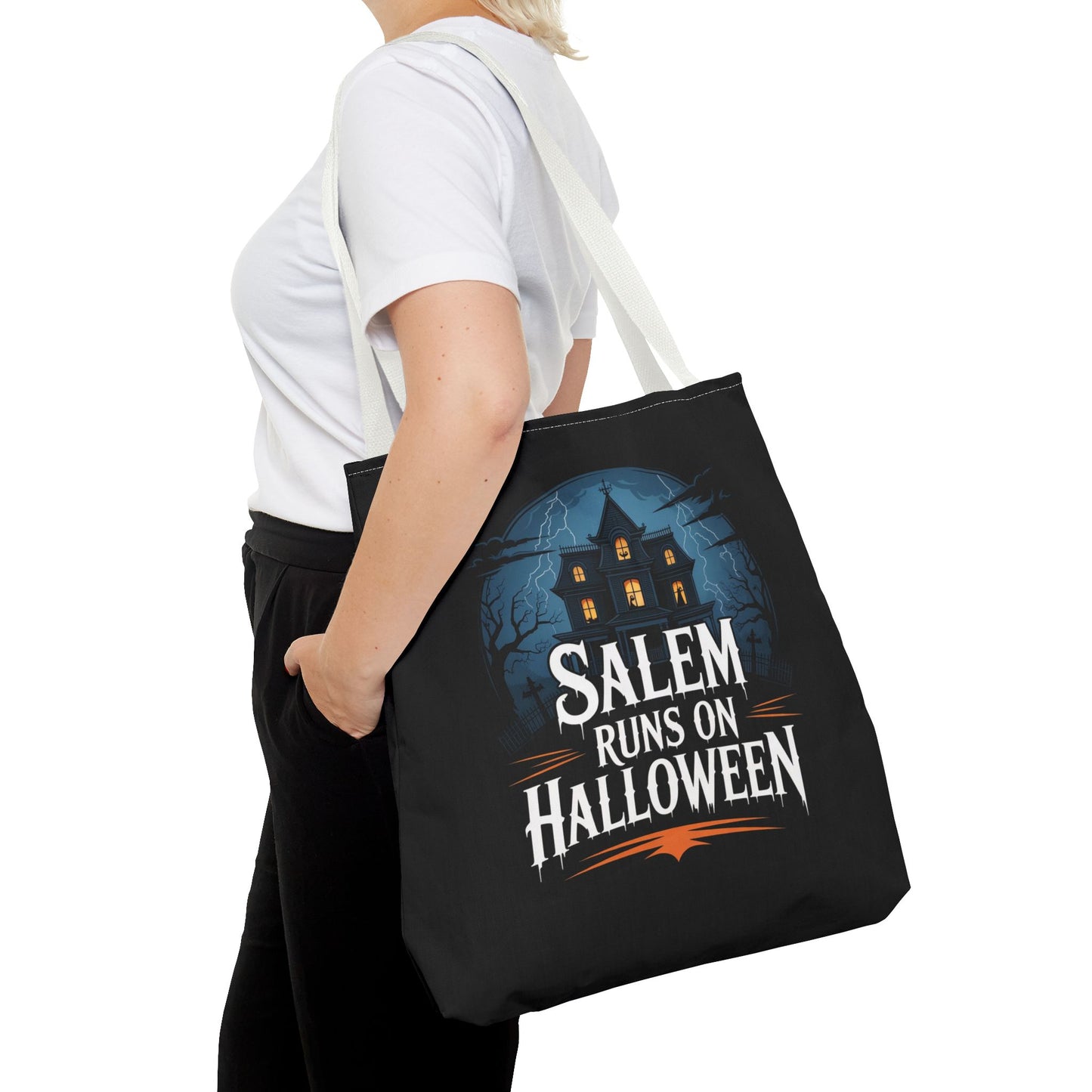 Salem Runs on Halloween Tote Bag (AOP)
