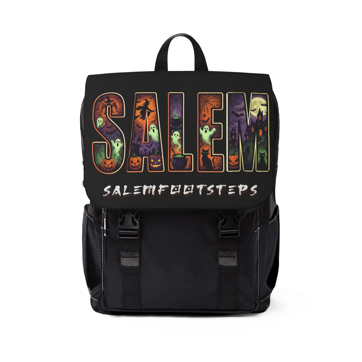 SALEM SPOOKY Unisex Casual Shoulder Backpack