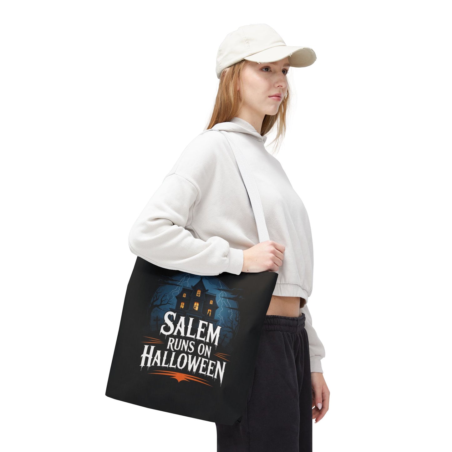 Salem Runs on Halloween Tote Bag (AOP)