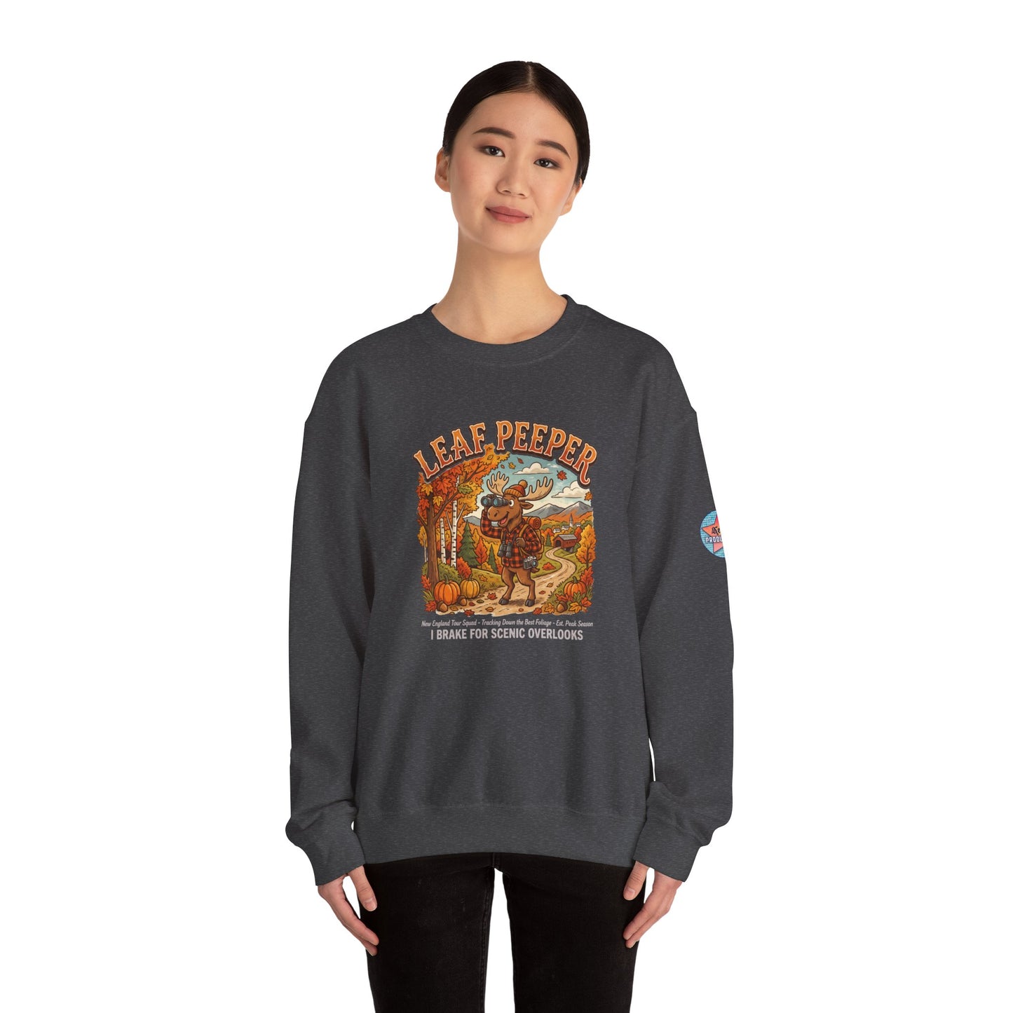 Leaf Peeper Moose - Unisex Heavy Blend™ Crewneck Sweatshirt