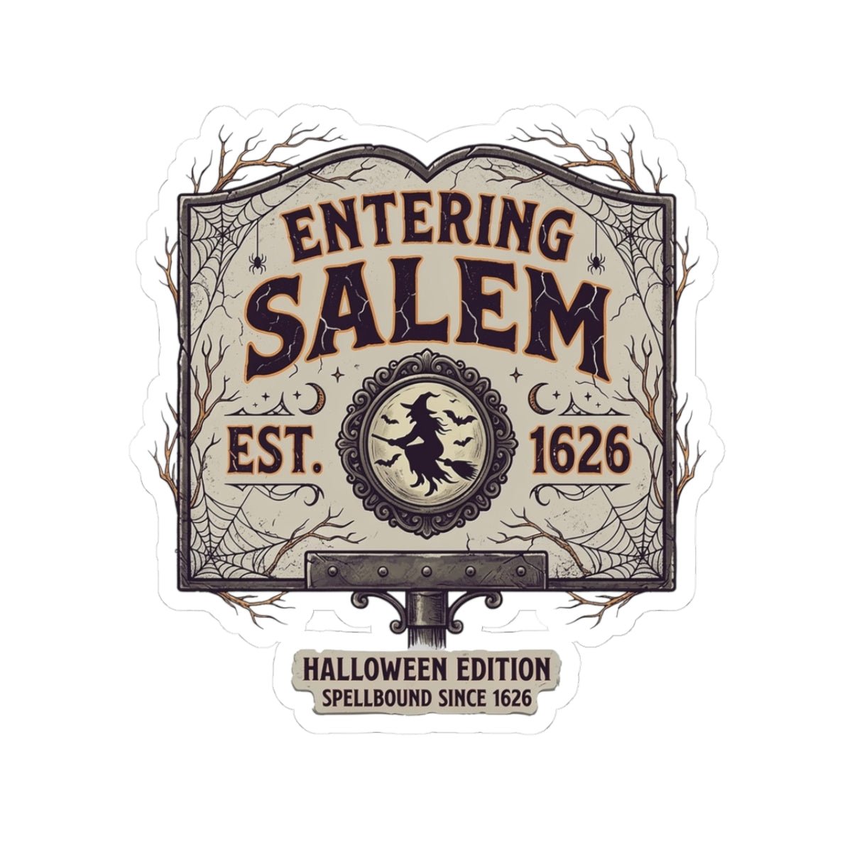 Spooky Entering Salem Kiss-Cut Stickers