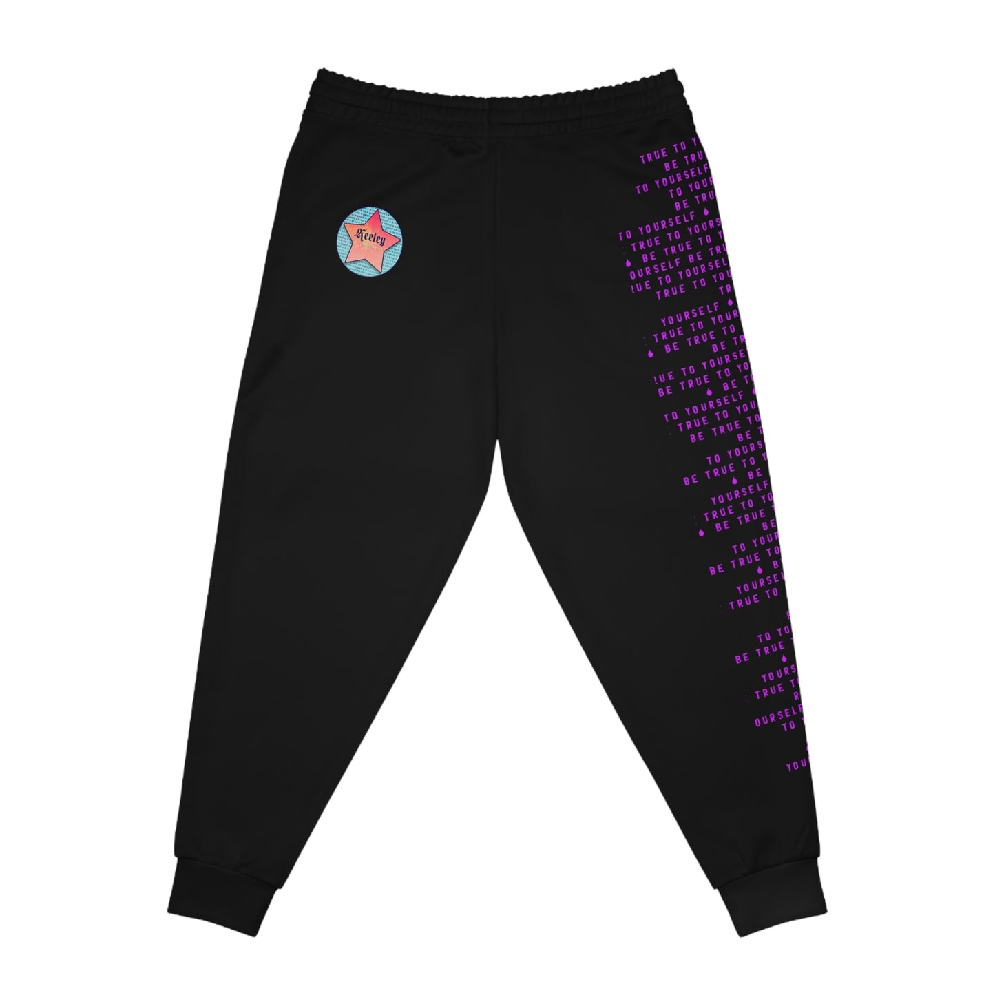 BE TRUE TO YOURSELF SKULL PURPLE Athletic Joggers (AOP)