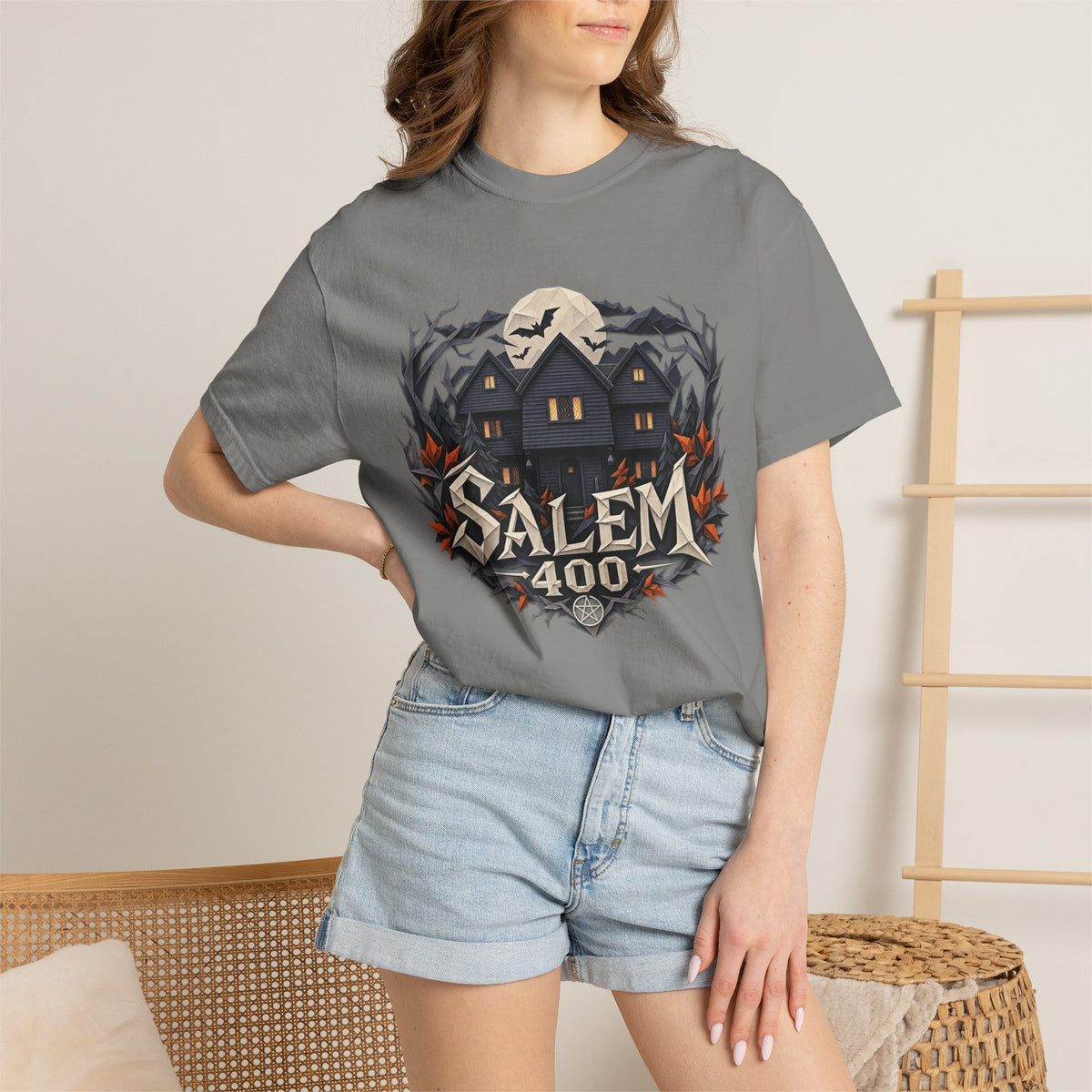 Salem 400 Witch House - Unisex Garment-Dyed T-shirt
