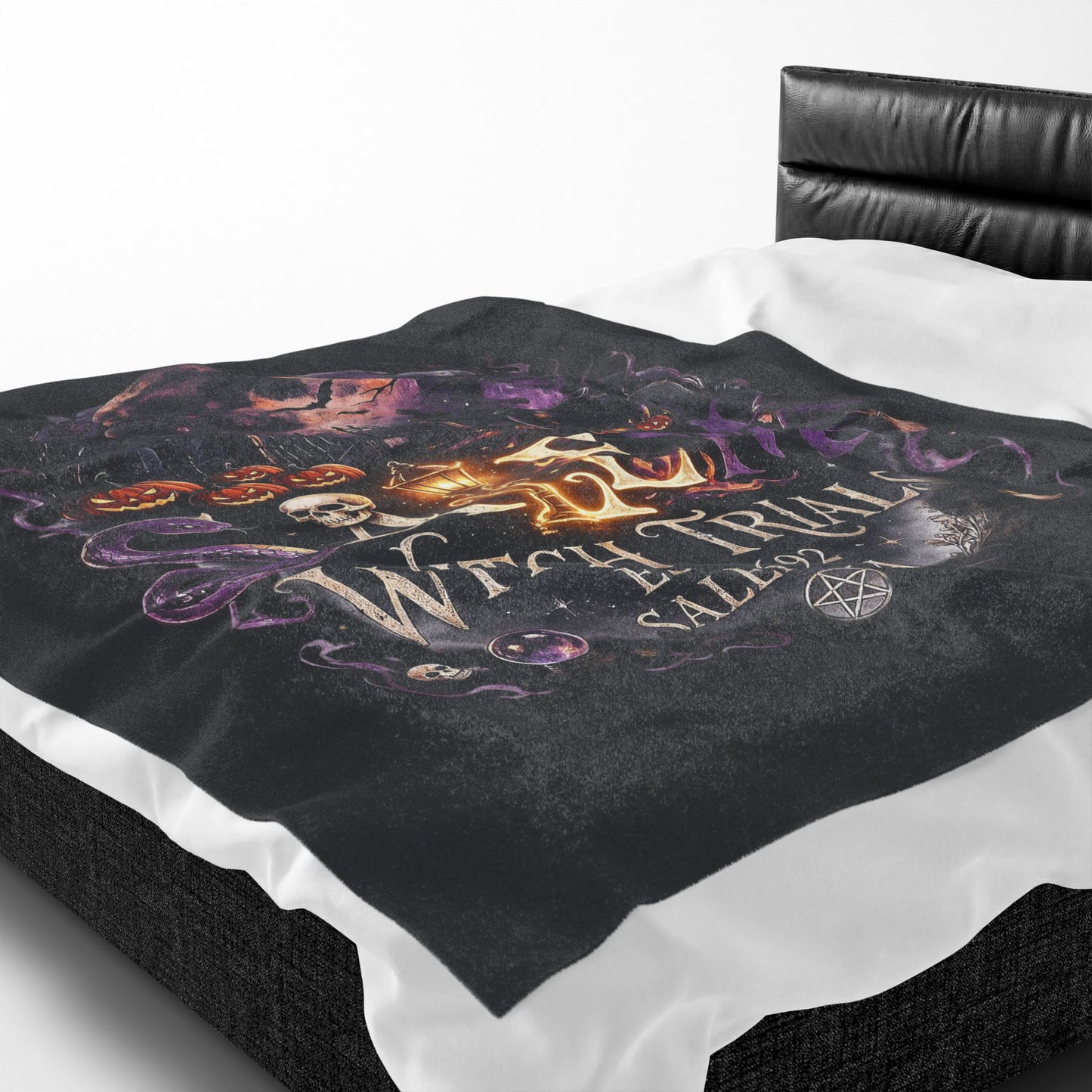 SALEM WITCH TRIALS Velveteen Plush Blanket