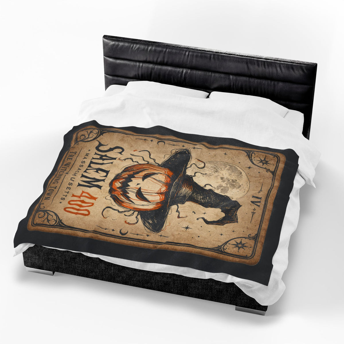 PUNKIN TAROT Velveteen Plush Blanket – alternate view | SalemFootsteps