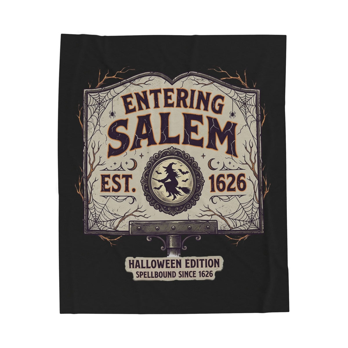 Spooky Entering Salem Velveteen Plush Blanket