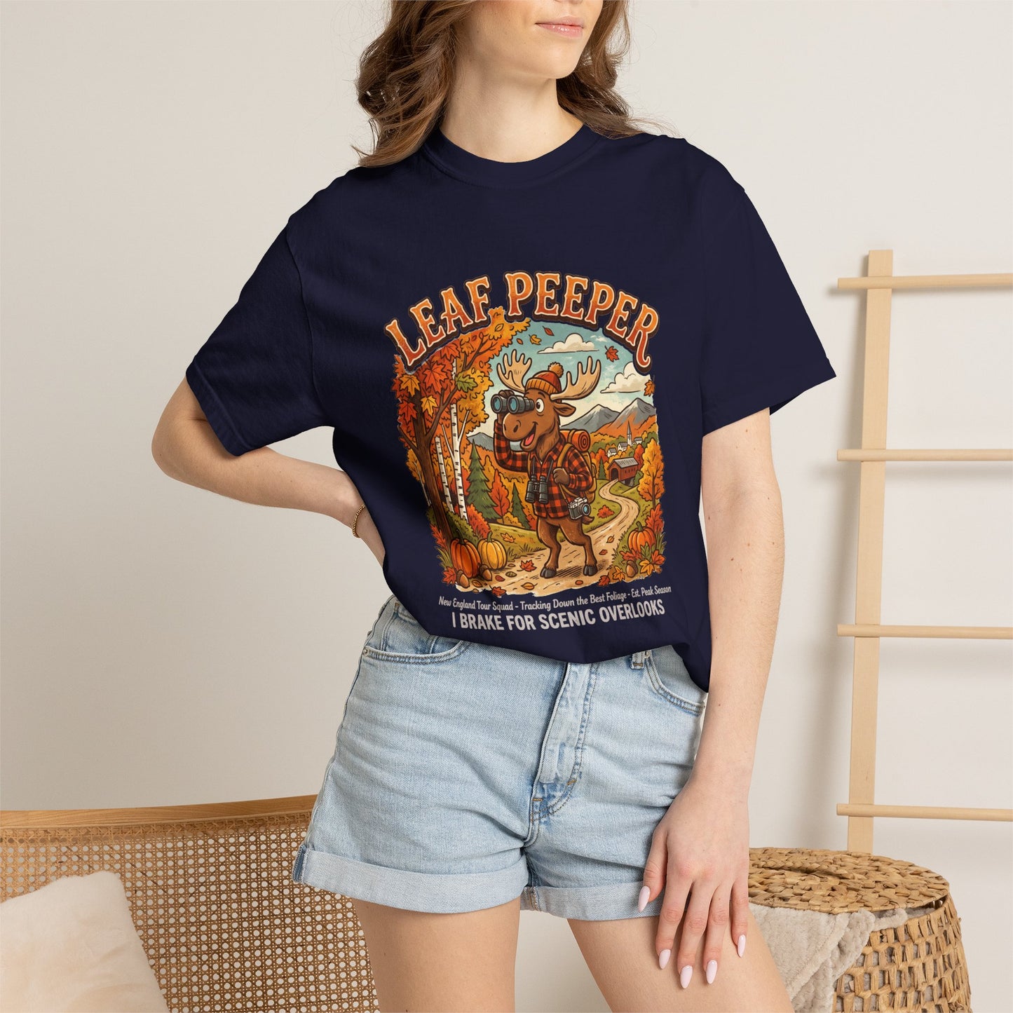 Moose Leaf Peeper - Unisex Garment-Dyed T-shirt