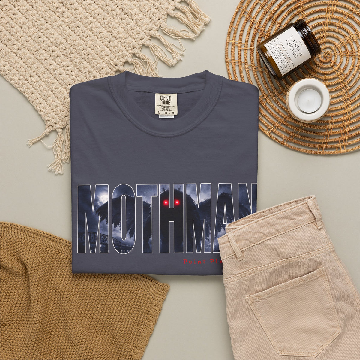 MOTHMAN LURKS Unisex Garment-Dyed T-shirt