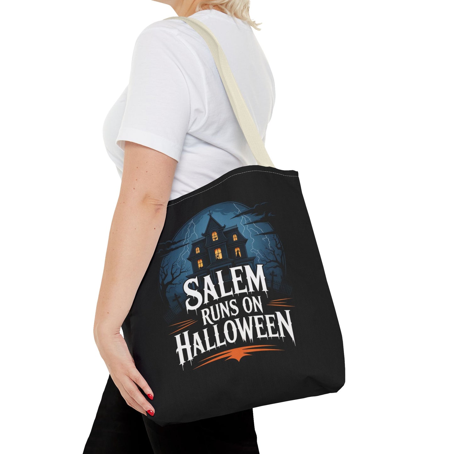 Salem Runs on Halloween Tote Bag (AOP)
