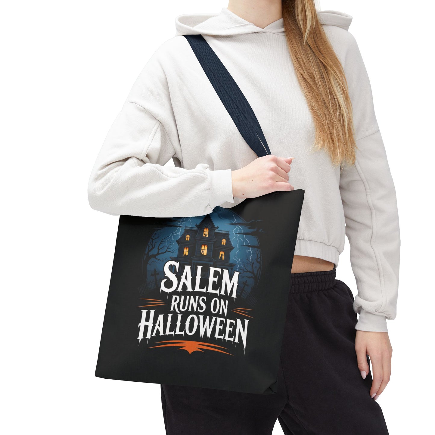 Salem Runs on Halloween Tote Bag (AOP)