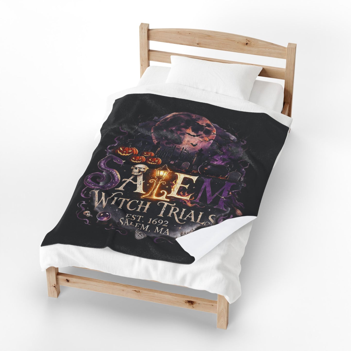 SALEM WITCH TRIALS Velveteen Plush Blanket