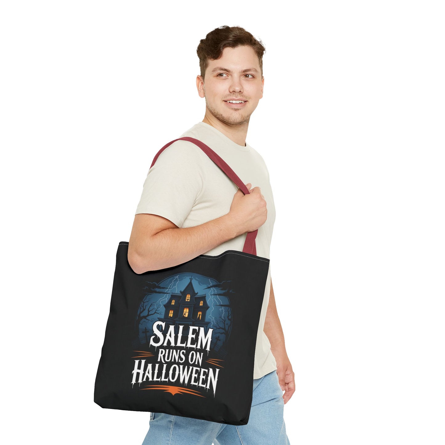 Salem Runs on Halloween Tote Bag (AOP)