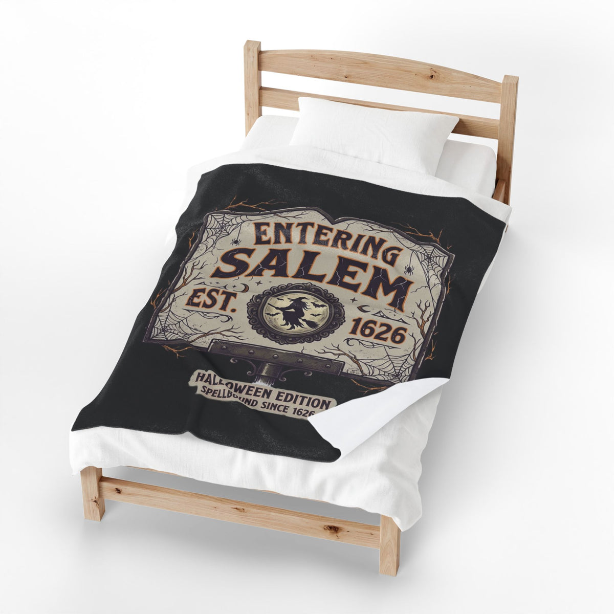 Spooky Entering Salem Velveteen Plush Blanket