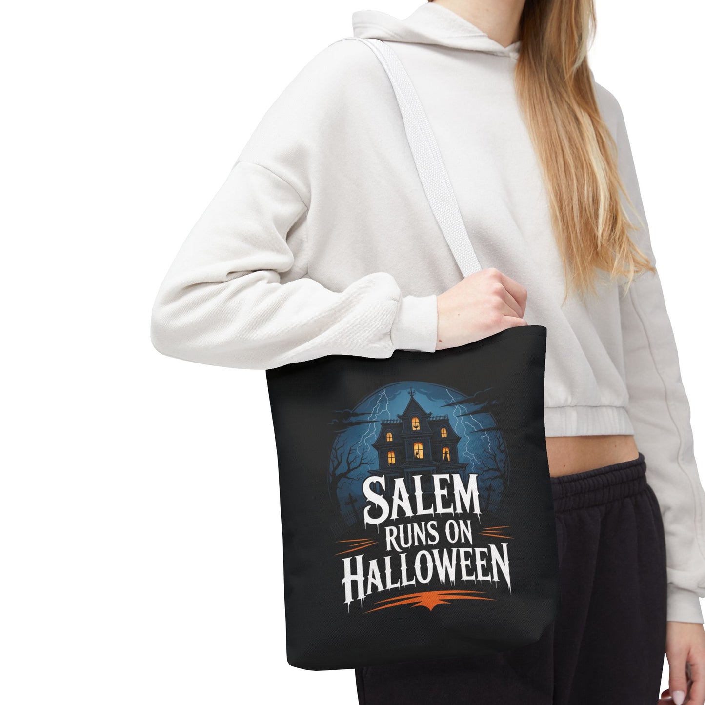 Salem Runs on Halloween Tote Bag (AOP)