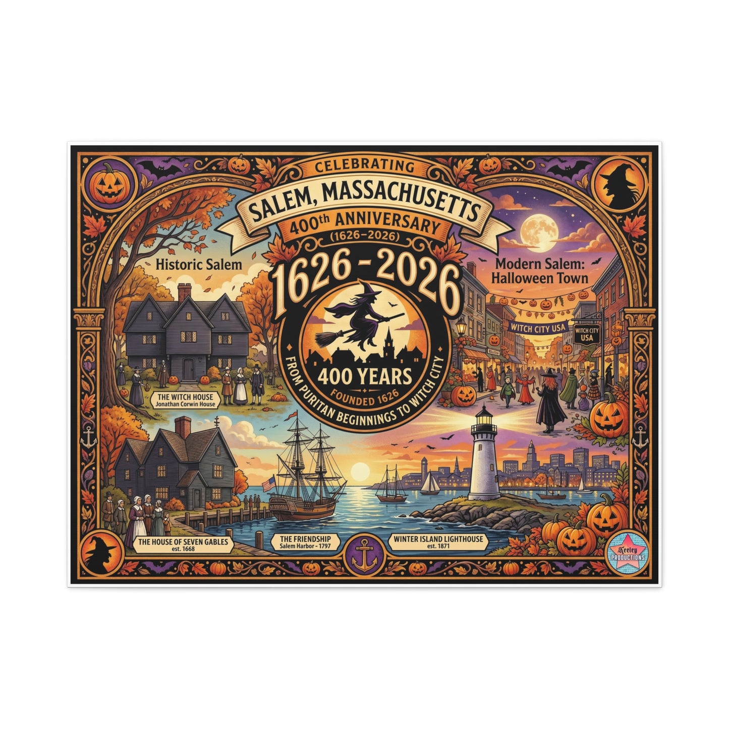 Celebrating Salem 400 Matte Canvas, Stretched, 1.25"