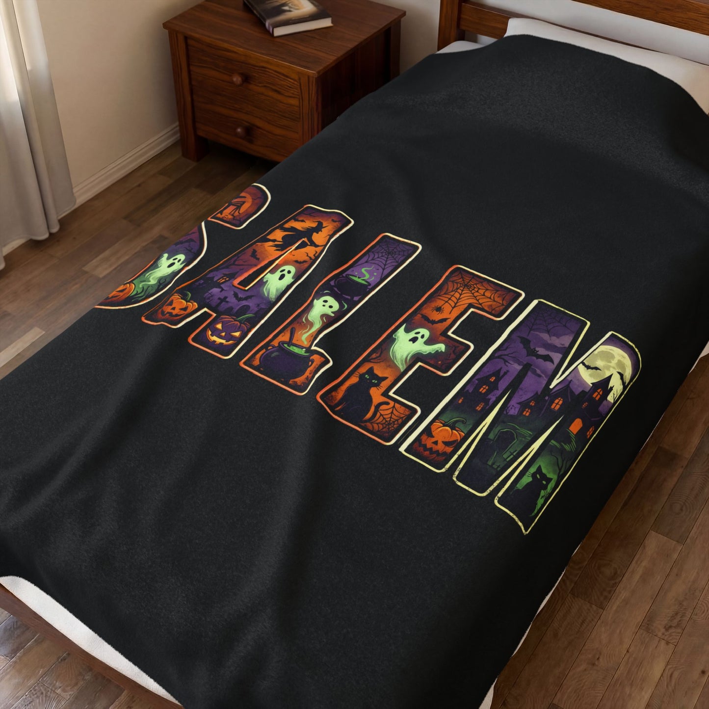 SALEM Spooky Velveteen Plush Blanket