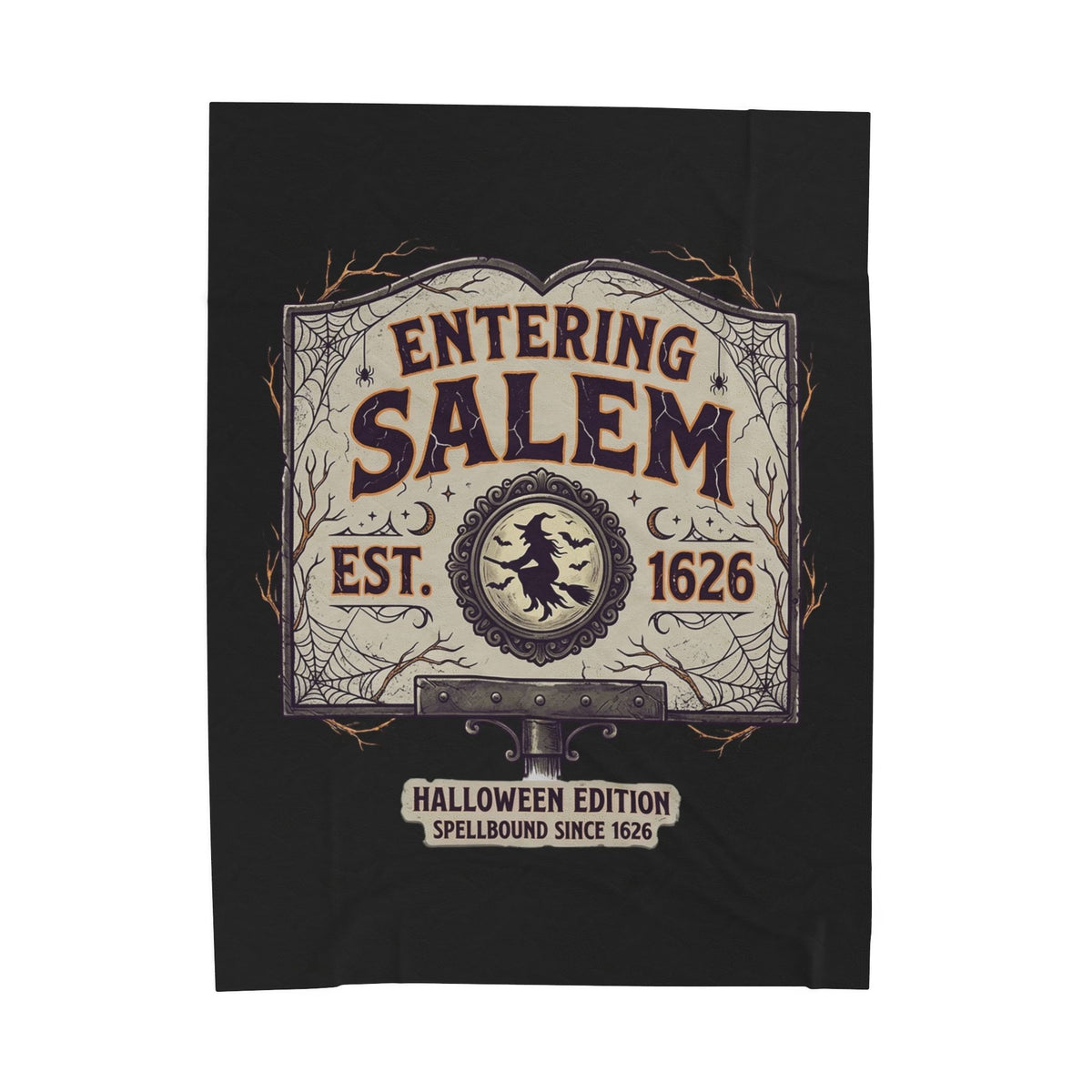Spooky Entering Salem Velveteen Plush Blanket