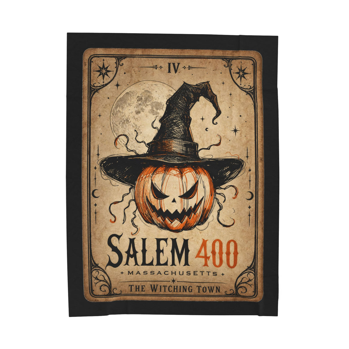 PUNKIN TAROT Velveteen Plush Blanket – alternate view | SalemFootsteps