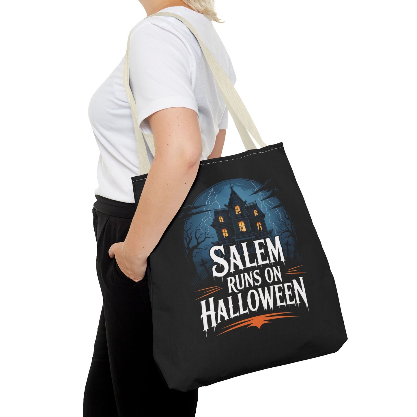 Salem Runs on Halloween Tote Bag (AOP)