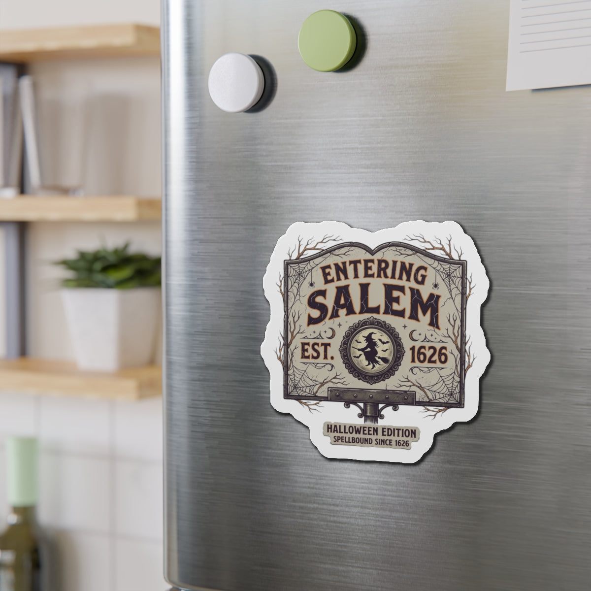 Spooky Entering Salem Die-Cut Magnets