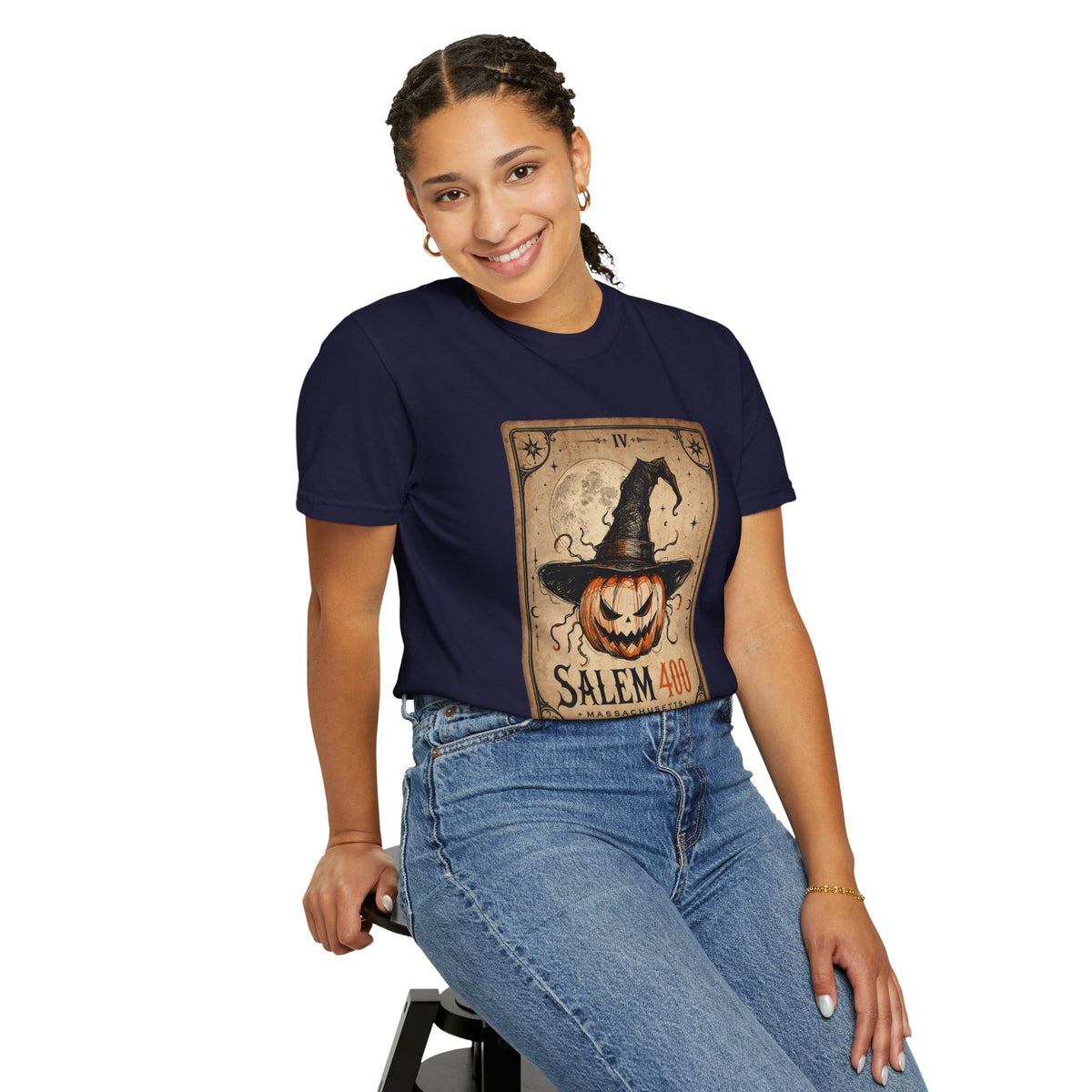 PUNKIN TAROT Unisex Garment-Dyed T-shirt – alternate view | SalemFootsteps