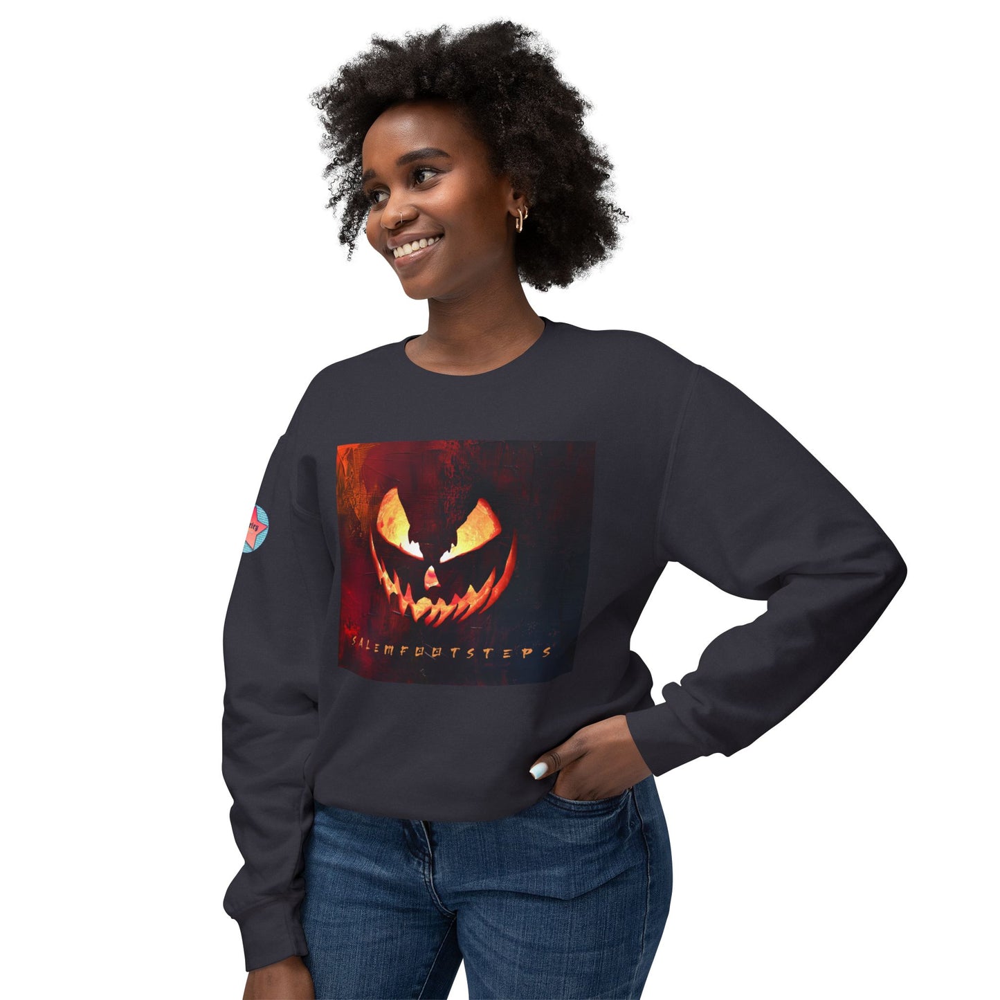 SUNSET HALLOWEEN Unisex Lightweight Crewneck Sweatshirt
