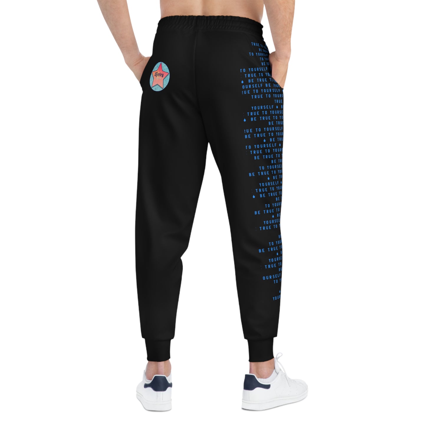 BE TRUE TO YOURSELF SKULL BLUE Athletic Joggers (AOP)