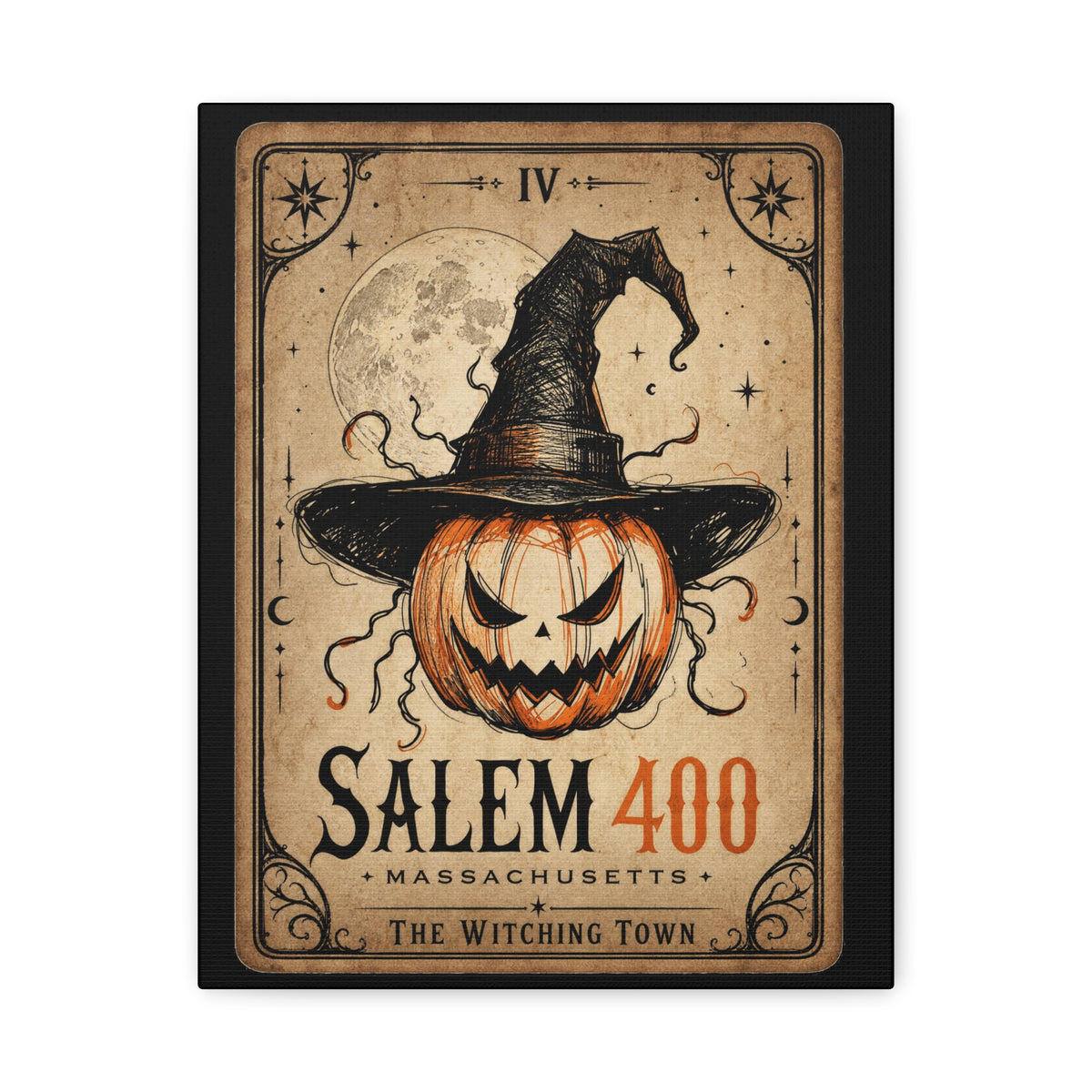SALEM TAROT Matte Canvas, Stretched, 1.25" – Salem – back view | SalemFootsteps