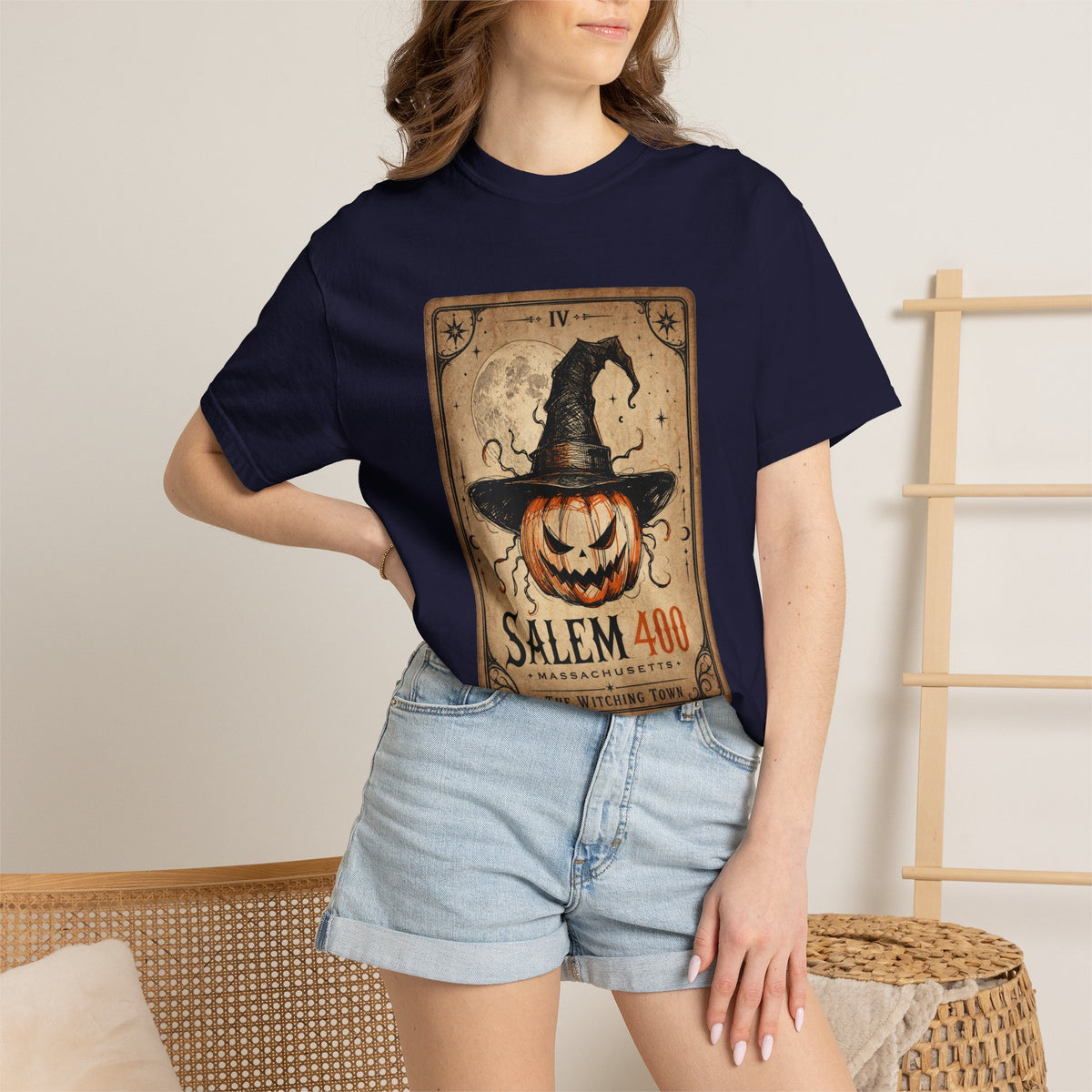 PUNKIN TAROT Unisex Garment-Dyed T-shirt – alternate view | SalemFootsteps