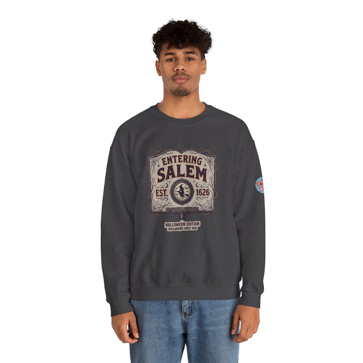 Spooky Entering Salem Unisex Heavy Blend™ Crewneck Sweatshirt