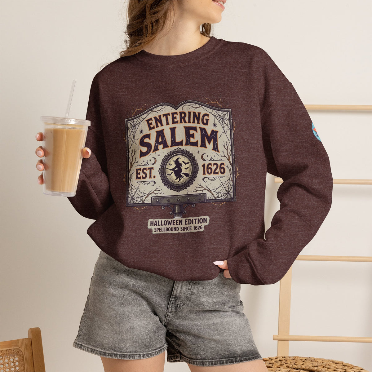 Spooky Entering Salem Unisex Heavy Blend™ Crewneck Sweatshirt