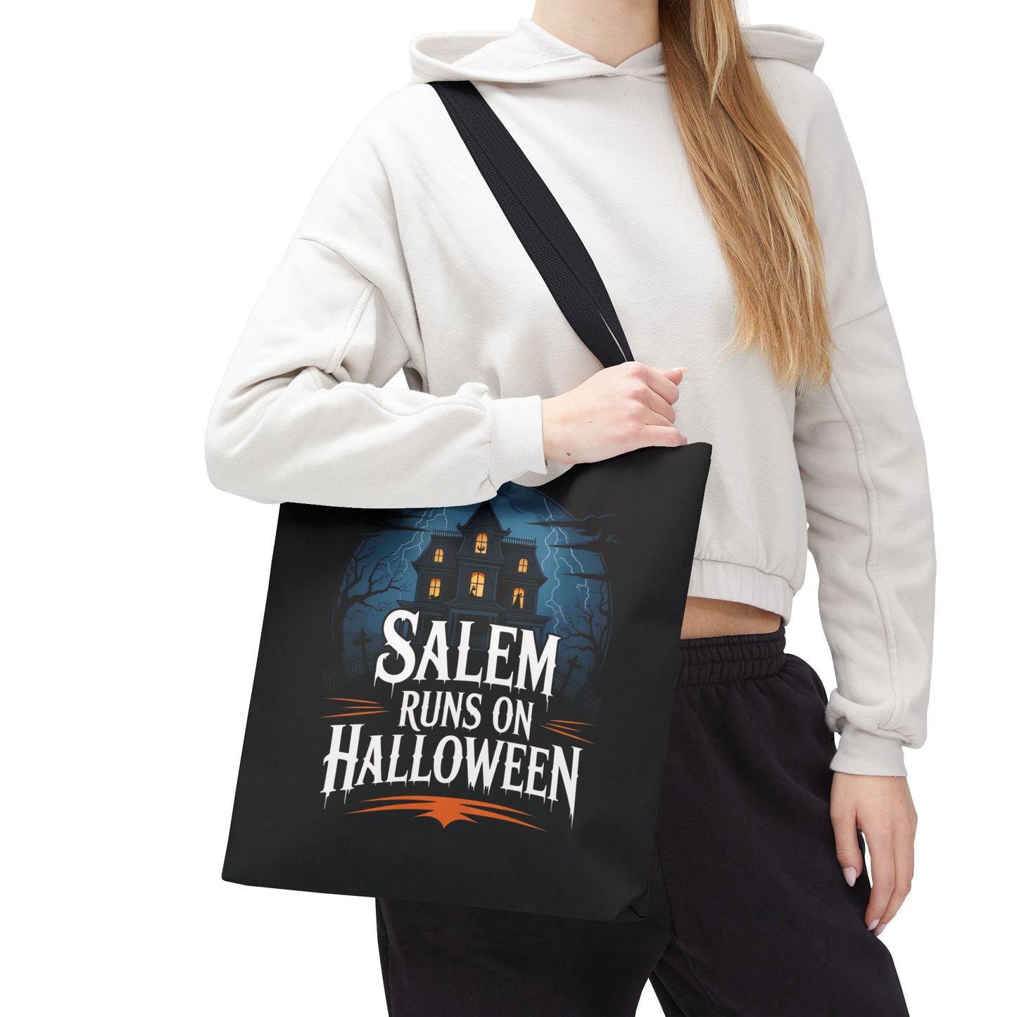 Salem Runs on Halloween Tote Bag (AOP)