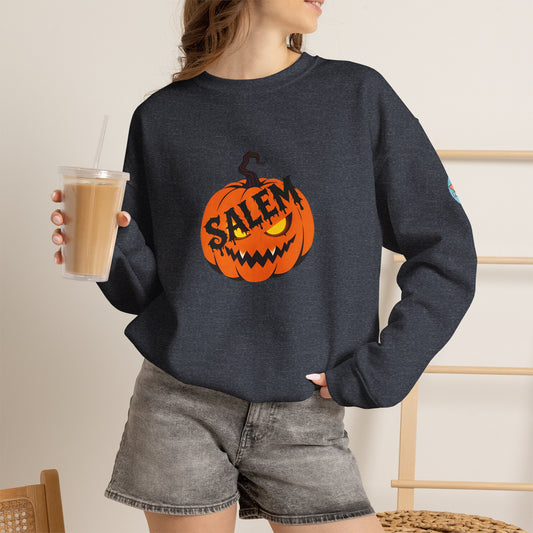 SALEM HALLOWEEN - Unisex Heavy Blend™ Crewneck Sweatshirt – Salem, Halloween – front view | SalemFootsteps