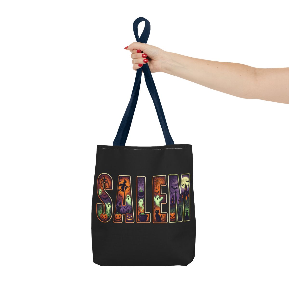 BLACK SALEM SPOOKY Tote Bag (Color option is for handles only)