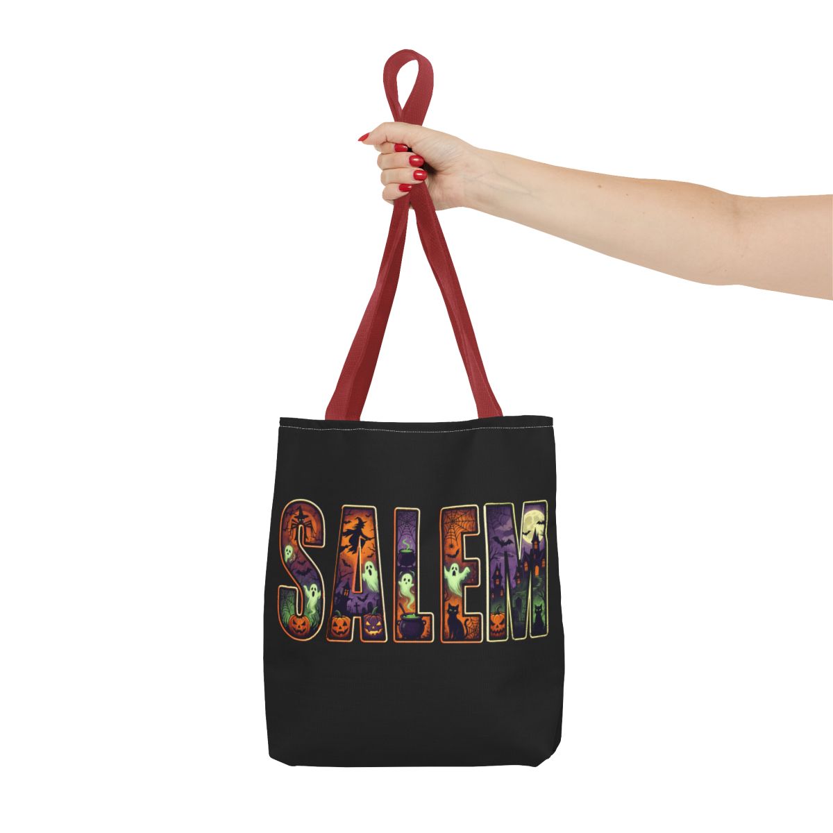 BLACK SALEM SPOOKY Tote Bag (Color option is for handles only)